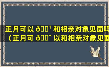 正月可以 🌹 和相亲对象见面吗（正月可 🐯 以和相亲对象见面吗女生）